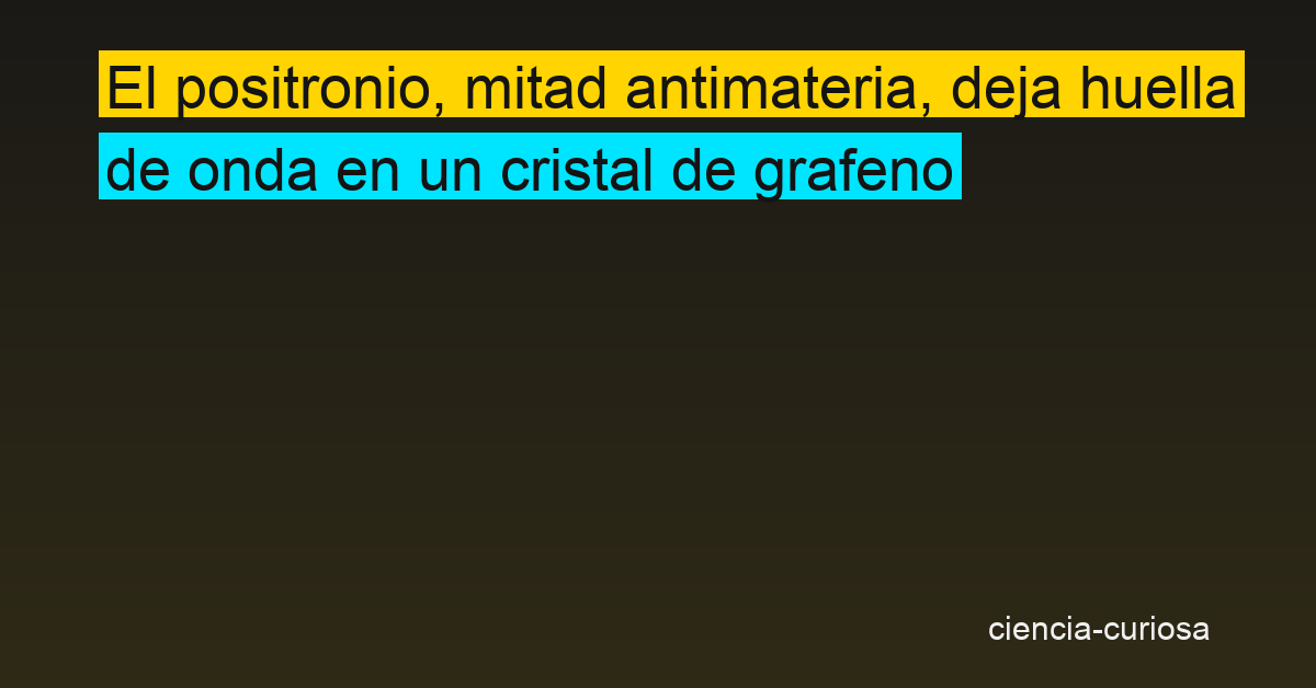 Un «átomo» de antimateria se comporta como onda por primera vez, según Nature Communications